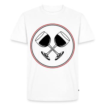 Wine Red Wine Glass - Men's Premium Organic T-Shirt - white - Front - Nico (187cm)