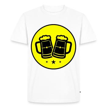 Chope à bière Icône de la bière - T-shirt Premium bio Homme - blanc - Devant - Nico (187cm)