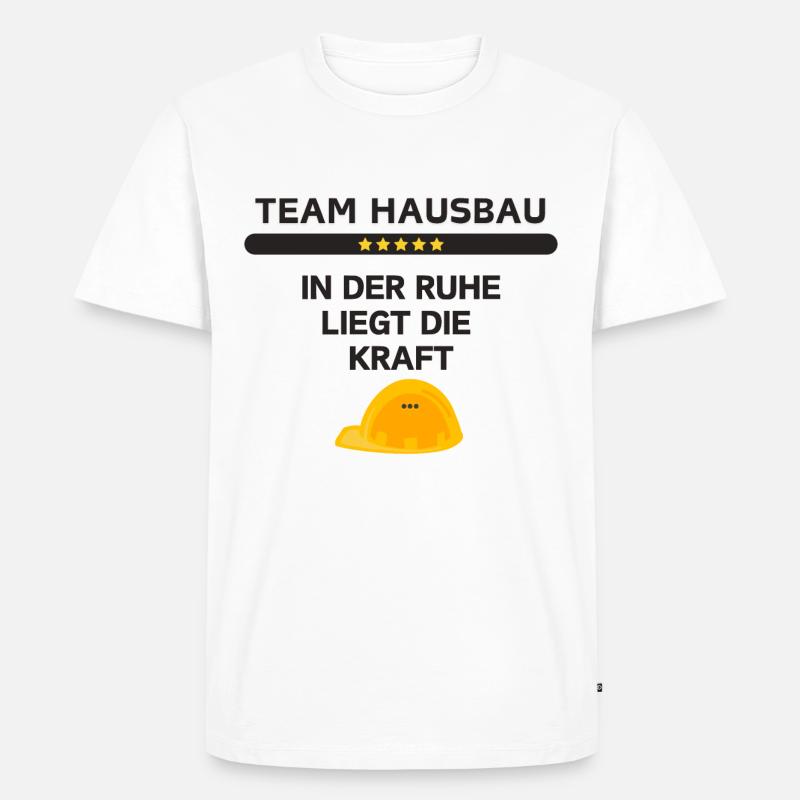Team Hausbau - Männer Premium Bio T-Shirt - Weiß