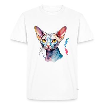Sphynx Chat Aquarelles - T-shirt Premium bio Homme - blanc - Devant - Nico (187cm)