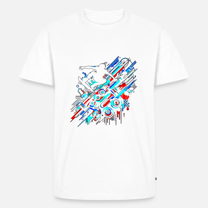 GraffitiWhite - Männer Premium Bio T-Shirt - Weiß