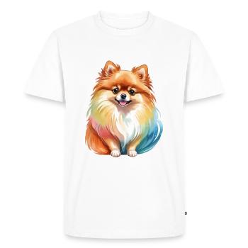 Pomeranian Pomeranian Watercolor - Men's Premium Organic T-Shirt - white - Front - Nico (187cm)