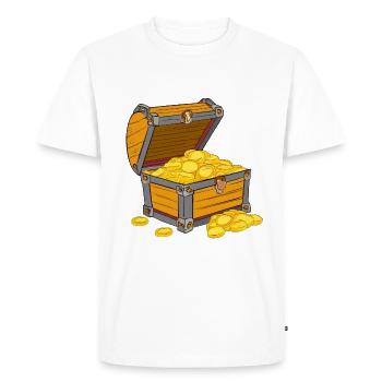 Treasure chest full of gold coins - Men's Premium Organic T-Shirt - white - Front - Nico (187cm)
