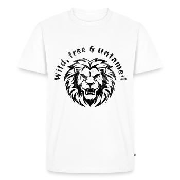 Sauvage, libre et sauvage - T-shirt Premium bio Homme - blanc - Devant - Nico (187cm)