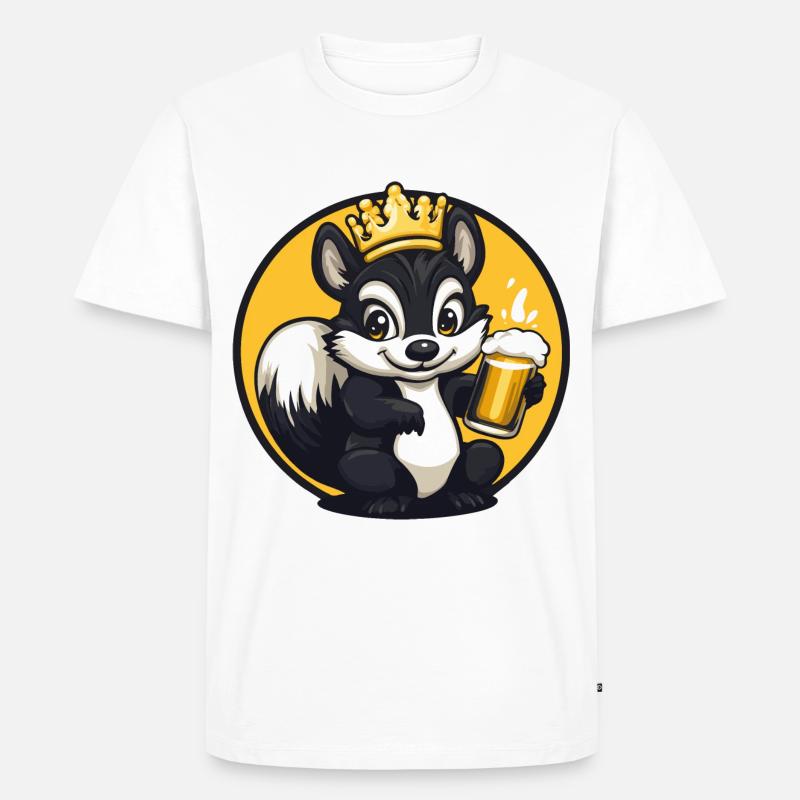 Stinktier Bier Comic - Männer Premium Bio T-Shirt - Weiß