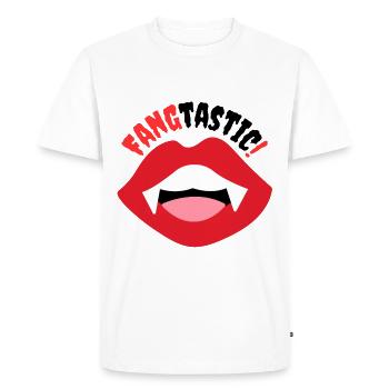 Fangtastic! - Halloween party gift - Men's Premium Organic T-Shirt - white - Front - Nico (187cm)