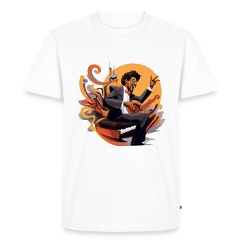 Piano master - Men's Premium Organic T-Shirt - white - Front - Nico (187cm)