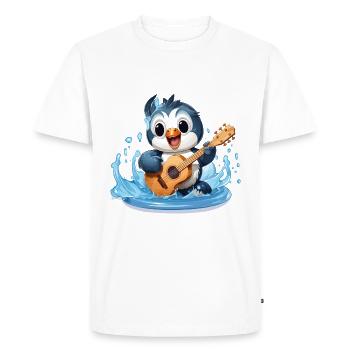 The Melodic Penguin - Men's Premium Organic T-Shirt - white - Front - Nico (187cm)