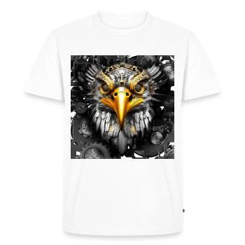 Steampunk style rétro Oiseau de proie - T-shirt Premium bio Homme - blanc - Devant - Nico (187cm)