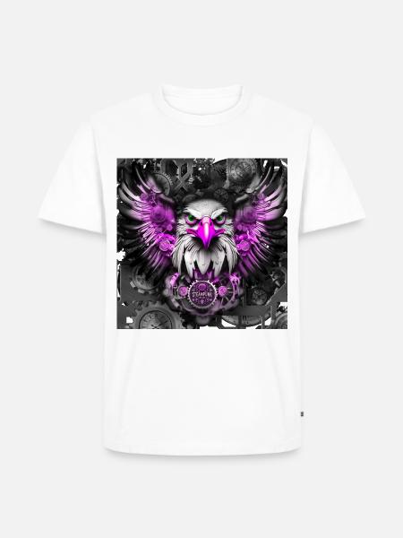 Steampunk Retro Style Greifvogel - Männer Premium Bio T-Shirt - Weiß