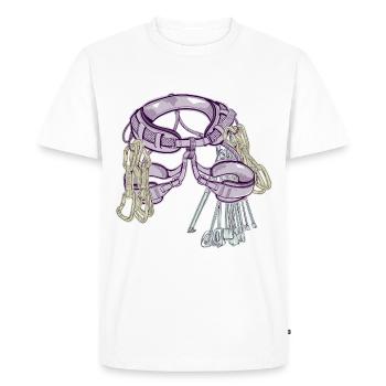 Matériel d’escalade traditionnel et harnais - T-shirt Premium bio Homme - blanc - Devant - Nico (187cm)