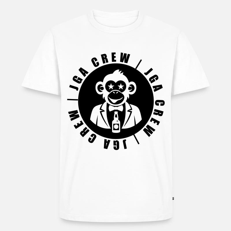 JGA Crew Affe - Männer Premium Bio T-Shirt - Weiß