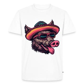 Sombrero de porc Sanglier - T-shirt Premium bio Homme - blanc - Devant - Nico (187cm)
