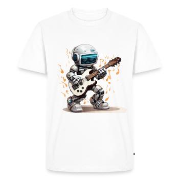 Le guitariste robotique - T-shirt Premium bio Homme - blanc - Devant - Nico (187cm)