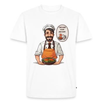La Couture Gourmande - T-shirt Premium bio Homme - blanc - Devant - Nico (187cm)