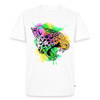 Un beau et amusant design léopard aquarelle - T-shirt Premium bio Homme - blanc - Devant - Nico (187cm)