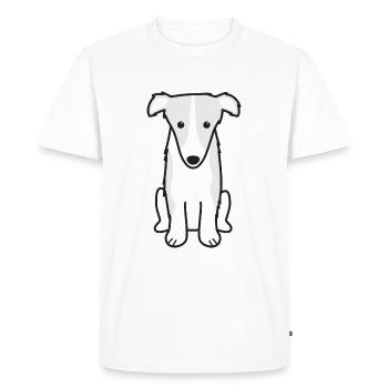 Borzoi Dog Cartoon Kawaii Illustration - T-shirt Premium bio Homme - blanc - Devant - Nico (187cm)