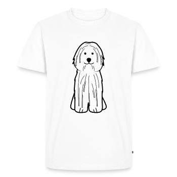 Bergamasco Dog Cartoon Kawaii Illustration - Men's Premium Organic T-Shirt - white - Front - Nico (187cm)