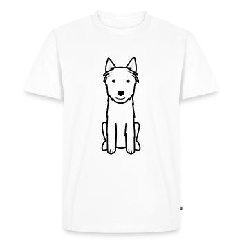 Berger Picard Chien Dessin Animé Kawaii Illustration - T-shirt Premium bio Homme - blanc - Devant - Nico (187cm)