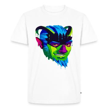 A Beautiful and Funny Satyr Satan Design - Men's Premium Organic T-Shirt - white - Front - Nico (187cm)