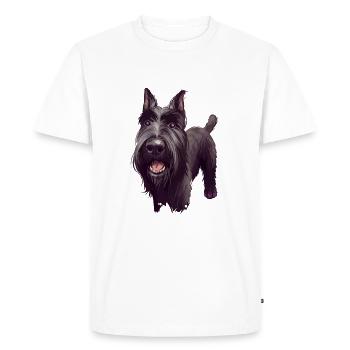 Mittelschnauze Standard Schnauzer Dog Illustration - Men's Premium Organic T-Shirt - white - Front - Nico (187cm)