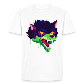Un beau et effrayant design de dessin animé wolf - T-shirt Premium bio Homme - blanc - Devant - Nico (187cm)
