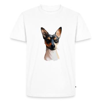 Ratonero Valenciano Dog Watercolor Illustration - Men's Premium Organic T-Shirt - white - Front - Nico (187cm)