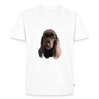 Field Spaniel Dog Aquarelle Illustration - T-shirt Premium bio Homme - blanc - Devant - Nico (187cm)