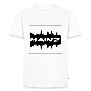 Mayence Allemagne Skyline Silhouette Souvenir de voyage - T-shirt Premium bio Homme - blanc - Devant - Nico (187cm)