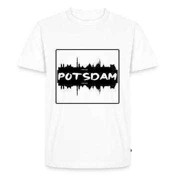 Potsdam Germany Skyline Silhouette Travel Souvenir - Men's Premium Organic T-Shirt - white - Front - Nico (187cm)