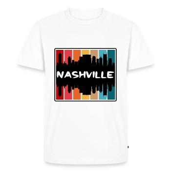 Nashville Tennessee États-Unis Skyline Silhouette Voyage - T-shirt Premium bio Homme - blanc - Devant - Nico (187cm)