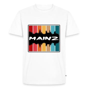 Mayence Allemagne Skyline Silhouette Souvenir de voyage - T-shirt Premium bio Homme - blanc - Devant - Nico (187cm)