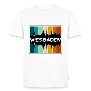 Wiesbaden Germany Skyline Silhouette Travel Souven - Men's Premium Organic T-Shirt - white - Front - Nico (187cm)