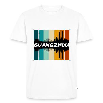 Guangzhou China Skyline Silhouette Travel Souvenir - Men's Premium Organic T-Shirt - white - Front - Nico (187cm)