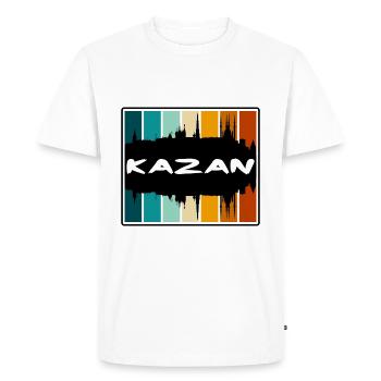 Kazan Russie Skyline Silhouette Souvenir de voyage - T-shirt Premium bio Homme - blanc - Devant - Nico (187cm)