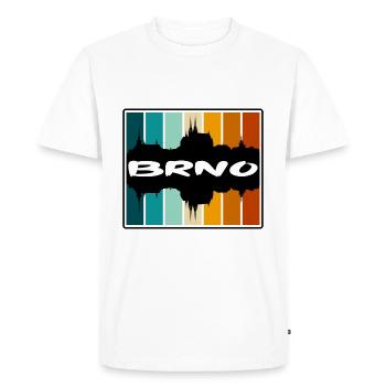 Brno Czechia Skyline Silhouette Travel Souvenir - Men's Premium Organic T-Shirt - white - Front - Nico (187cm)