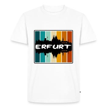 Erfurt Allemagne Skyline Silhouette Souvenir de voyage - T-shirt Premium bio Homme - blanc - Devant - Nico (187cm)