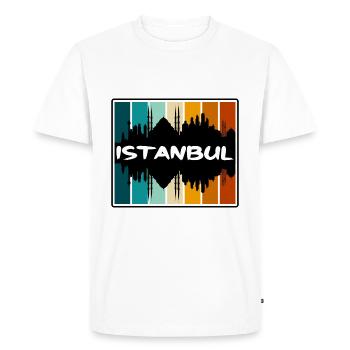 Istanbul Turquie Skyline Silhouette Souvenir de voyage - T-shirt Premium bio Homme - blanc - Devant - Nico (187cm)
