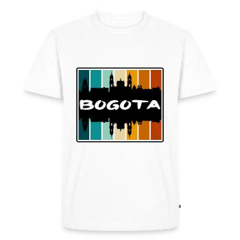 Bogota Colombia Skyline Silhouette Travel Souvenir - Men's Premium Organic T-Shirt - white - Front - Nico (187cm)