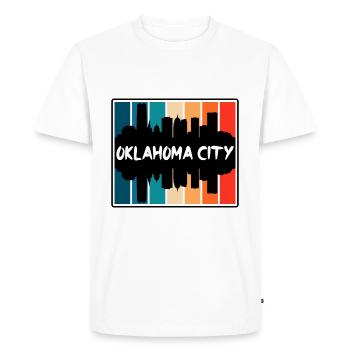 Oklahoma City Oklahoma États-Unis Skyline Silhouette - T-shirt Premium bio Homme - blanc - Devant - Nico (187cm)