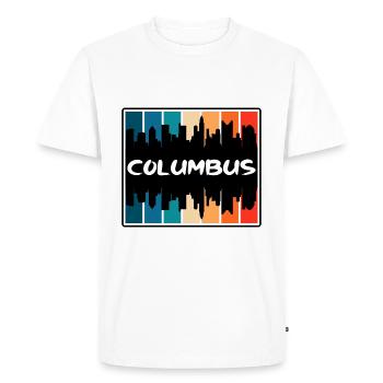 Columbus Ohio États-Unis Skyline Silhouette Travel Souven - T-shirt Premium bio Homme - blanc - Devant - Nico (187cm)