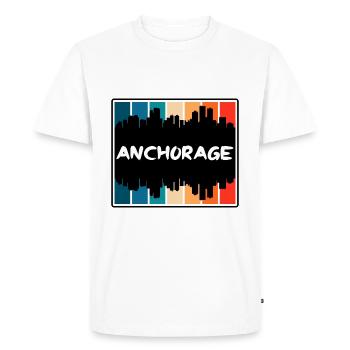 Anchorage Alaska États-Unis Skyline Silhouette Voyage Sou - T-shirt Premium bio Homme - blanc - Devant - Nico (187cm)