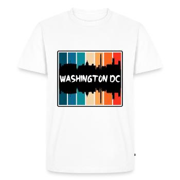 Washington Dc Washington États-Unis Skyline Silhouette Tr - T-shirt Premium bio Homme - blanc - Devant - Nico (187cm)