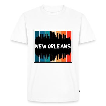 Nouvelle-Orléans Louisiane États-Unis Skyline Silhouette Trave - T-shirt Premium bio Homme - blanc - Devant - Nico (187cm)