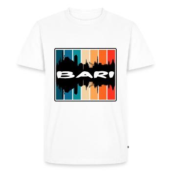 Bari Italy Skyline Silhouette Travel Souvenir - Men's Premium Organic T-Shirt - white - Front - Nico (187cm)