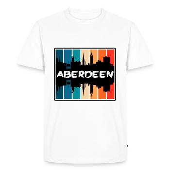 Aberdeen Écosse Skyline Silhouette Travel Souven - T-shirt Premium bio Homme - blanc - Devant - Nico (187cm)