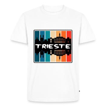 Trieste Italie Skyline Silhouette Souvenir de voyage - T-shirt Premium bio Homme - blanc - Devant - Nico (187cm)
