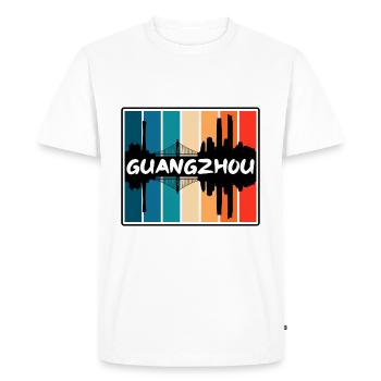 Guangzhou China Skyline Silhouette Travel Souvenir - Men's Premium Organic T-Shirt - white - Front - Nico (187cm)