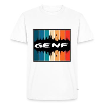 Genf Switzerland Skyline Silhouette Travel Souveni - Men's Premium Organic T-Shirt - white - Front - Nico (187cm)