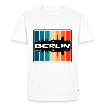 Berlin Allemagne Skyline Silhouette Voyage Souvenir - T-shirt Premium bio Homme - blanc - Devant - Nico (187cm)